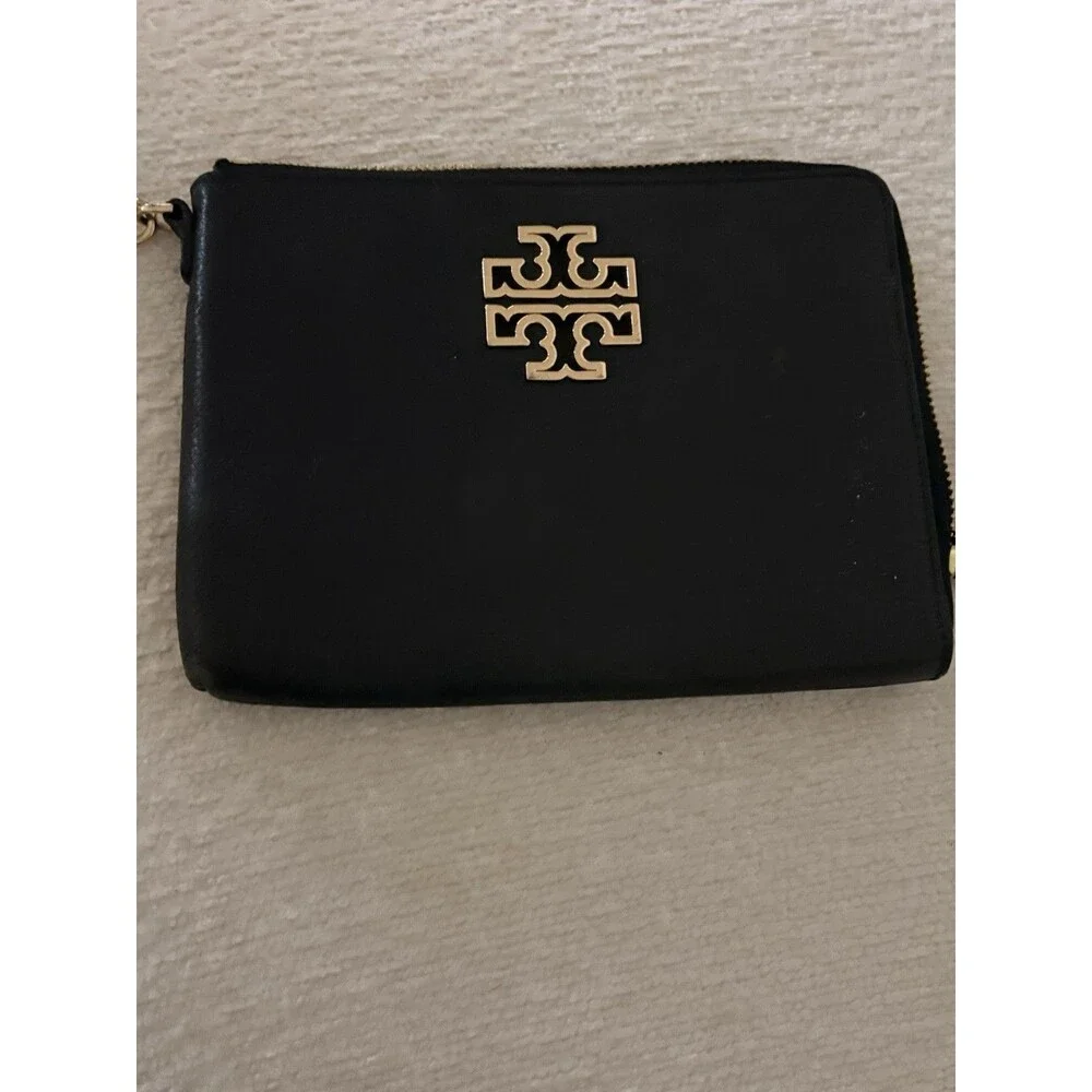 Tory Burch Wristlet Britten Large Zip Pouch 145372 Black